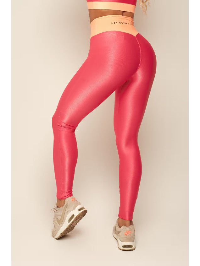 Conjunto Legging Disruptive Rosa Chiclete e Laranja