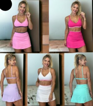Conjunto Short Saia Desejo Manu alongada Várias Cores